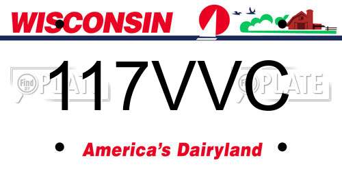 117VVC Wisconsin License Plate