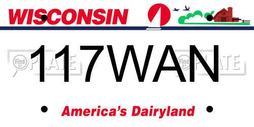 117WAN Wisconsin License Plate