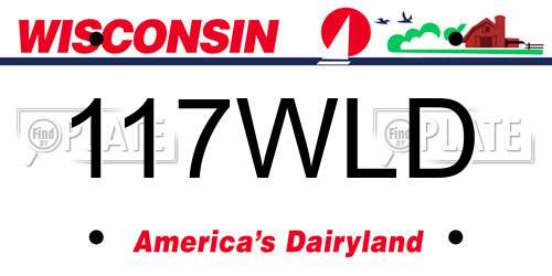 117WLD Wisconsin License Plate