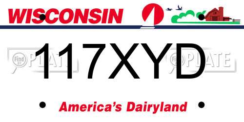 117XYD Wisconsin License Plate
