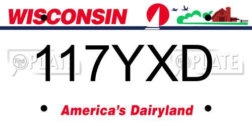 117YXD Wisconsin License Plate