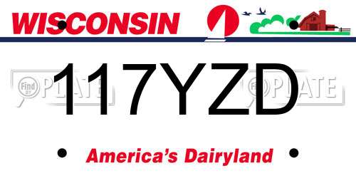 117YZD Wisconsin License Plate