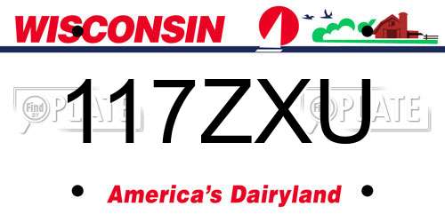 117ZXU Wisconsin License Plate