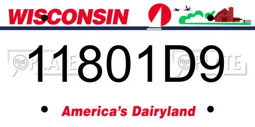 11801D9 Wisconsin License Plate