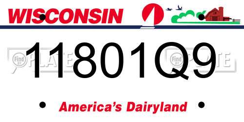 11801Q9 Wisconsin License Plate