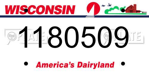 1180509 Wisconsin License Plate