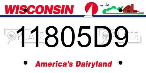 11805D9 Wisconsin License Plate