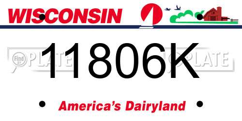 11806K Wisconsin License Plate