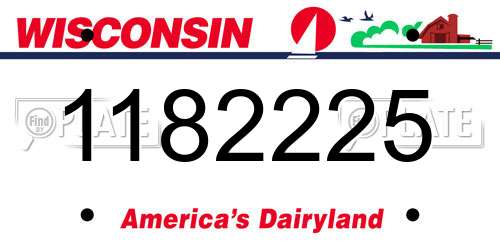 1182225 Wisconsin License Plate