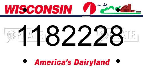 1182228 Wisconsin License Plate