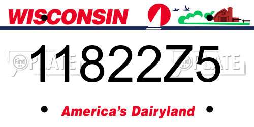 11822Z5 Wisconsin License Plate