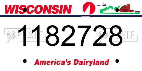 1182728 Wisconsin License Plate