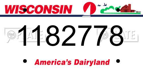 1182778 Wisconsin License Plate