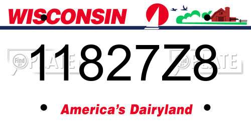 11827Z8 Wisconsin License Plate