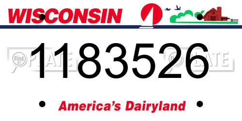1183526 Wisconsin License Plate