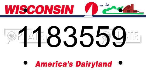 1183559 Wisconsin License Plate