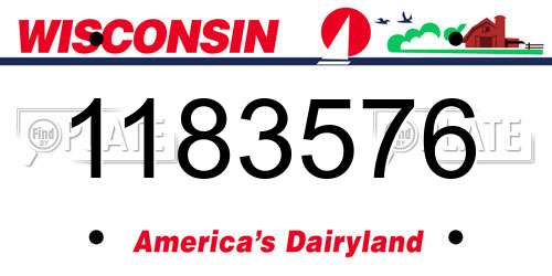 1183576 Wisconsin License Plate
