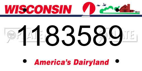 1183589 Wisconsin License Plate