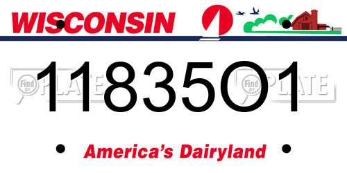 11835O1 Wisconsin License Plate