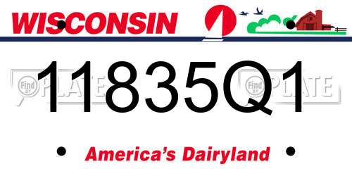 11835Q1 Wisconsin License Plate