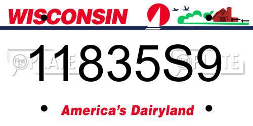 11835S9 Wisconsin License Plate
