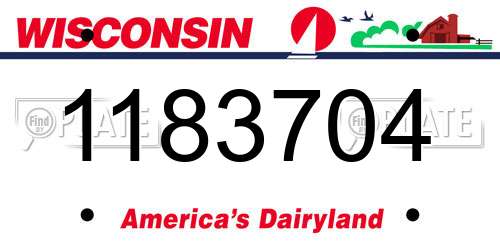 1183704 Wisconsin License Plate