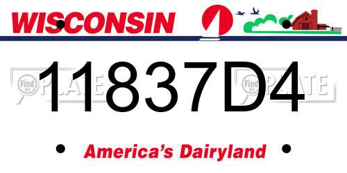 11837D4 Wisconsin License Plate