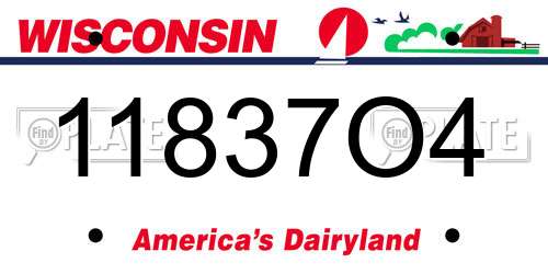 11837O4 Wisconsin License Plate