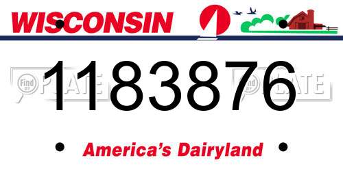 1183876 Wisconsin License Plate