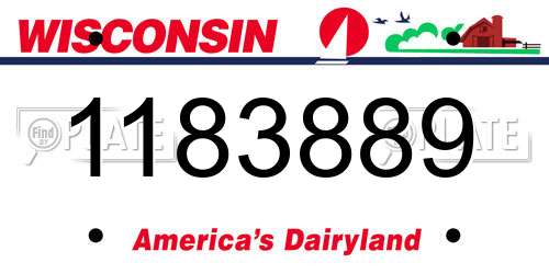 1183889 Wisconsin License Plate