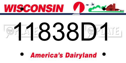 11838D1 Wisconsin License Plate