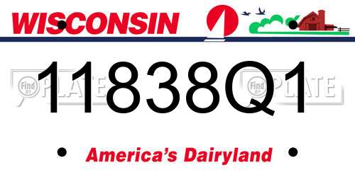11838Q1 Wisconsin License Plate