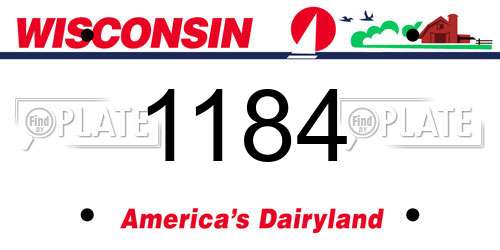 1184 Wisconsin License Plate