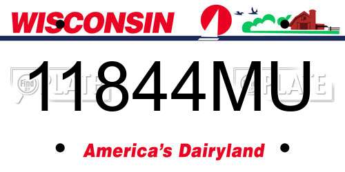 11844MU Wisconsin License Plate