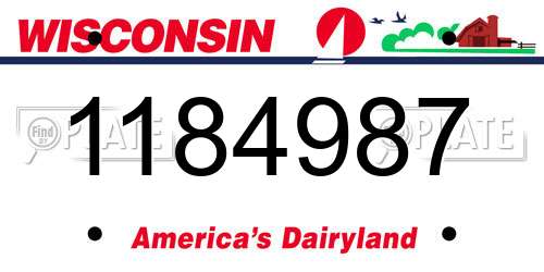 1184987 Wisconsin License Plate
