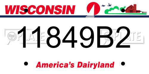 11849B2 Wisconsin License Plate