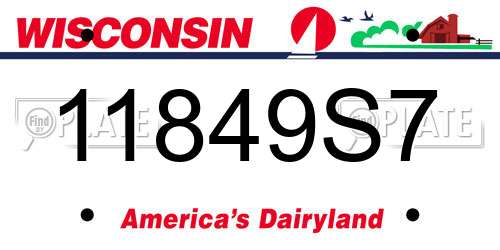 11849S7 Wisconsin License Plate