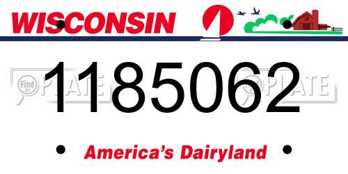 1185062 Wisconsin License Plate