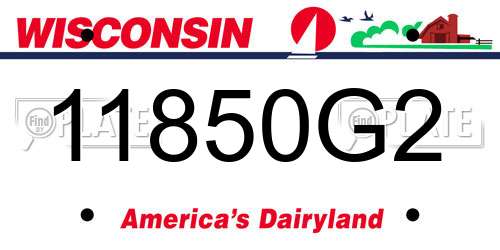 11850G2 Wisconsin License Plate