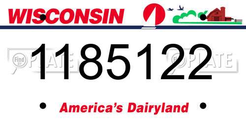 1185122 Wisconsin License Plate