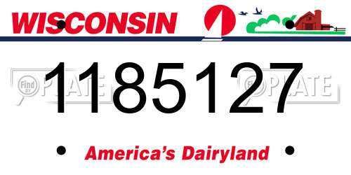 1185127 Wisconsin License Plate