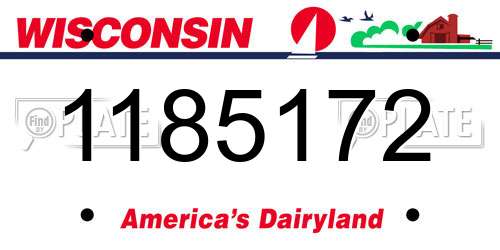 1185172 Wisconsin License Plate
