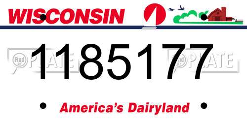 1185177 Wisconsin License Plate