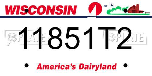 11851T2 Wisconsin License Plate