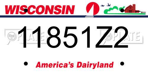 11851Z2 Wisconsin License Plate