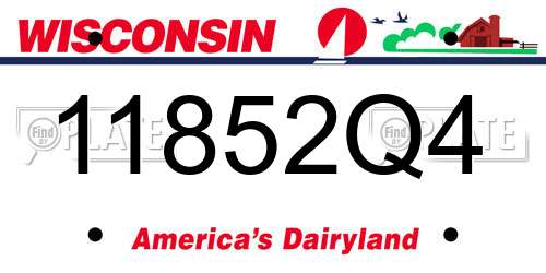 11852Q4 Wisconsin License Plate