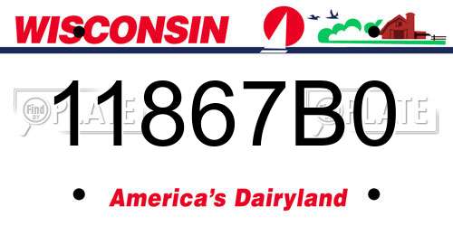 11867B0 Wisconsin License Plate