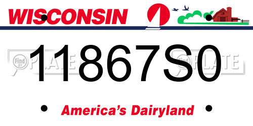 11867S0 Wisconsin License Plate