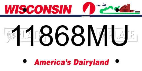11868MU Wisconsin License Plate