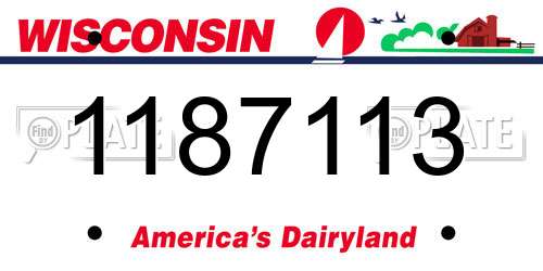 1187113 Wisconsin License Plate